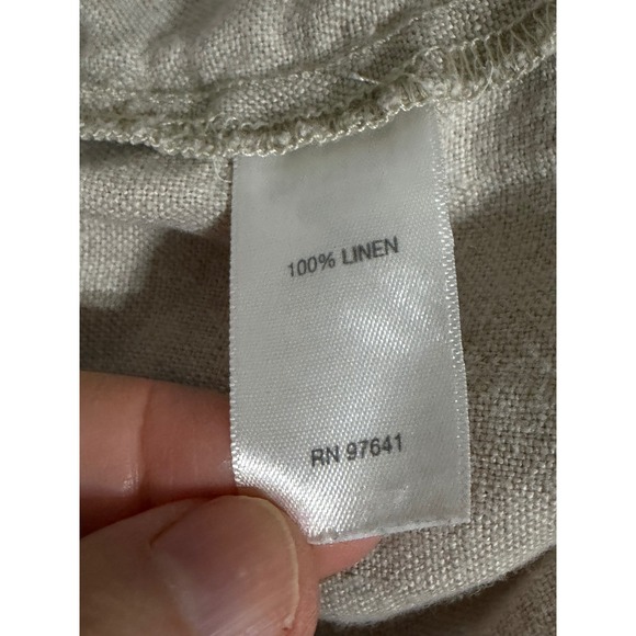 J Jill Love Linen Pants L Beige Elastic Waist Pull On Crop Ankle 100% Linen - Picture 7 of 12